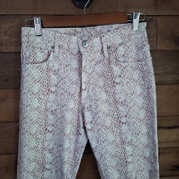 AG Adriano Goldchmied The Farrah Skinny Ankle Snakeskin Print SZ 26 R - Picture 3 of 11